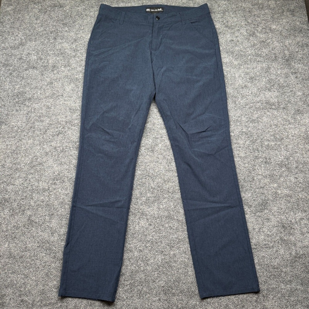 Travis Mathew Golf Pants Performance Stretch Navy Pockets Flat Front 32 x 31